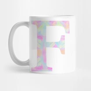 The Letter F Rainbow Design Mug